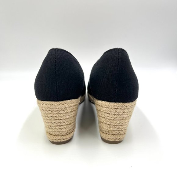 Bandolino Womens Size 8.5 Nuri Black‎ Canvas Espadrilles Wedges Shoes - Picture 7 of 15